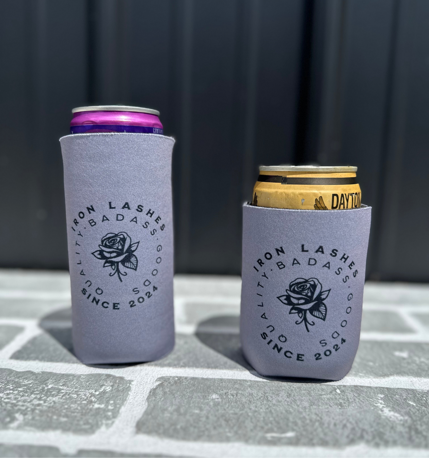 Iron Lashes Badass Can Koozie